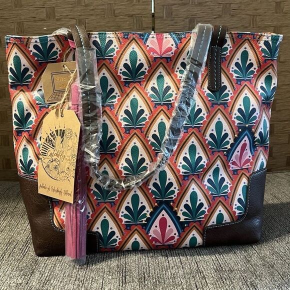 Catchfly Studios Boot Barn Western Print Tote Bag - Picture 2 of 2